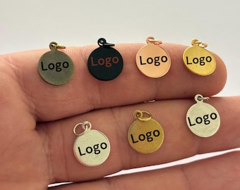 Individuelles Logo Anhänger: Runde Messing Schmuckanhänger (12 mm)