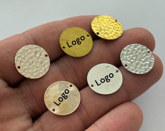 Individuell Laser Gravierte Logo Anhänger: 18 mm Messing Schmuckanhänger