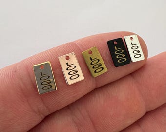 Personalisierter Schmuck Logo Anhänger - Personalisierte Logo Anhänger - Schmuck Anhänger Anhänger - 6 mm x 10 mm - Schmuck Label Zubehör - Benutzerdefinierte Laser gravierte Anhänger