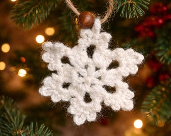 Crochet Snowflake Patternwith Step by Step Photo Tutorial | Christmas Ornament Crochet Pattern | Easy Winter Decor | Snowflake Ornament | In