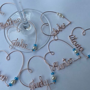 Wine Charms, Personalized Name Charms, Wine lovers, Wedding Ideas, Bachelorette Party, Party Favors, Bouquet Markers, Handmade