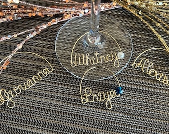 Personalized Name Wine Charms: Handmade Party Favors