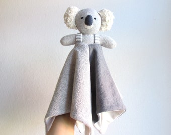 Koala bear lovey, organic lovey, all natural lovey, organic cuddly blanket, organic baby comforter, koala security blanket