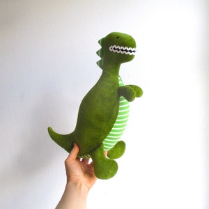 Organic dinosaur, stuffed dinosaur toy, T-rex stuffed toy, plush dinosaur, tyrannosaurus rex, green toy, plush dino, soft T-rex toy image 1