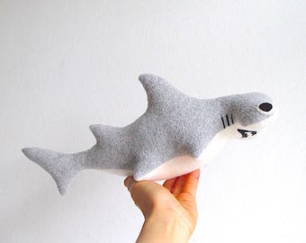 Organic hammerhead shark plush toy, marine creature toy, shark toy organic, soft shark toy, aquatic plush toy, aquatic organic toy