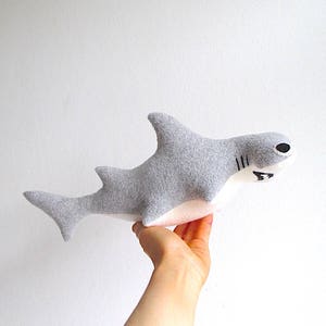Organic hammerhead shark plush toy, marine creature toy, shark toy organic, soft shark toy, aquatic plush toy, aquatic organic toy