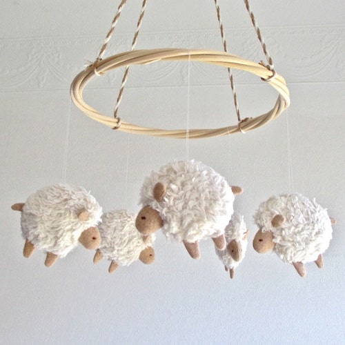 Baby Mobile Sheep Lamb Baby Mobile Nursery Decor Lambs Etsy Canada