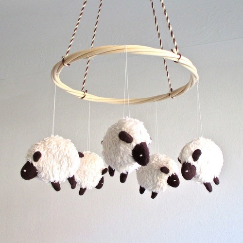 Baby Mobile Sheep Lamb Baby Mobile Nursery Decor Lambs Etsy UK