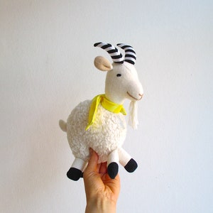 Organic plush goat, organic stuffed goat, organic goat toy, soft toy goat, goat plushie, can be vegan