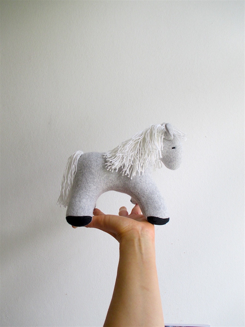 Organic Horse Toy Grey Horse Toy Gray Horse Toy Neutral Toy Etsy