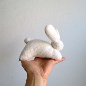 Organic Waldorf bunny, white bunny toy, soft bunny toy, waldorf rabbit, eco friendly bunny image 3