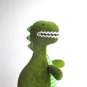 Organic dinosaur, stuffed dinosaur toy, T-rex stuffed toy, plush dinosaur, tyrannosaurus rex, green toy, plush dino, soft T-rex toy image 5