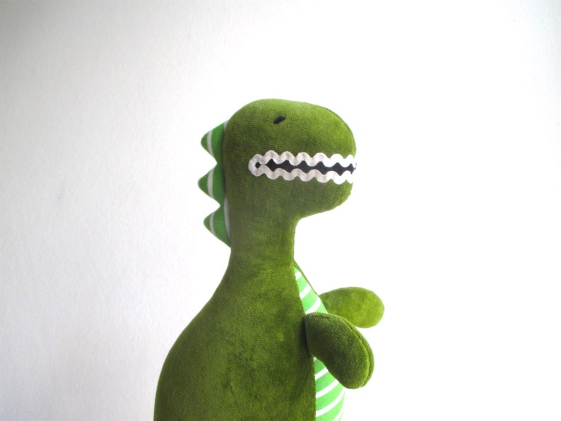 Organic dinosaur, stuffed dinosaur toy, T-rex stuffed toy, plush dinosaur, tyrannosaurus rex, green toy, plush dino, soft T-rex toy image 5