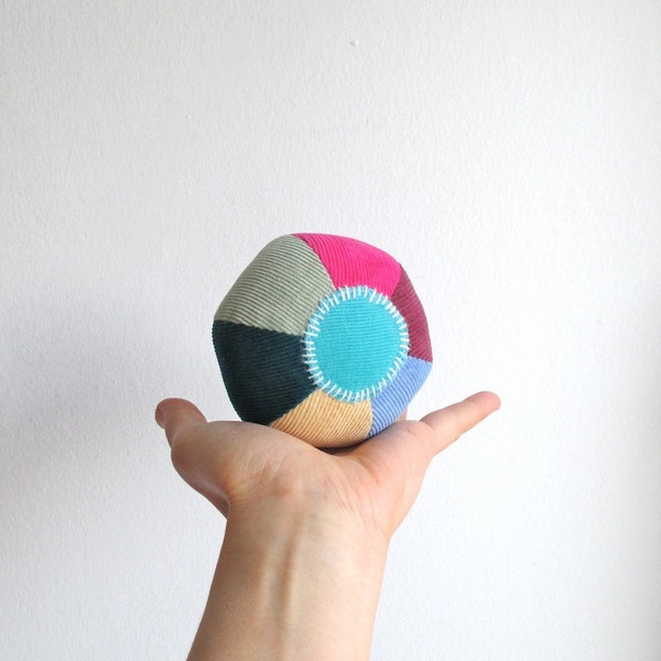 Play ball, rattle ball, organic, Waldorf, soft, colorful, baby, shower gift, multicolor, vegan
