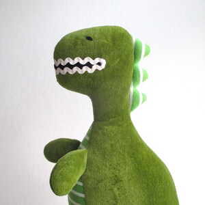 Organic dinosaur, stuffed dinosaur toy, T-rex stuffed toy, plush dinosaur, tyrannosaurus rex, green toy, plush dino, soft T-rex toy image 2