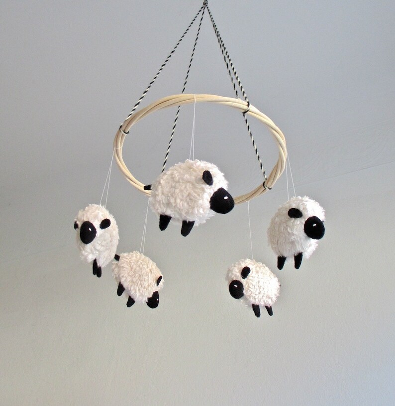Baby Mobile Sheep Lamb Baby Mobile Nursery Decor Lambs Etsy