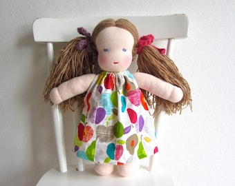 Handmade Waldorf Doll, Alpaca Hair, Organic Cotton, 12 Inch