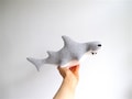 Organic hammerhead shark plush toy, marine creature toy, shark toy organic, soft shark toy, aquatic plush toy, aquatic organic toy product logo