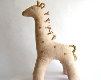 Organic giraffe toy, natural toy giraffe, baby toy giraffe, eco friendly giraffe, neutral toy, safari nursery, soft giraffe, can be vegan