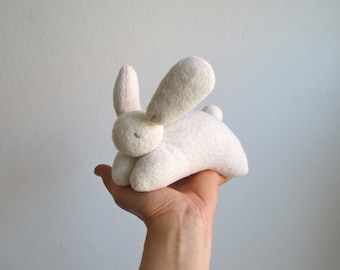 Organic Waldorf bunny, white bunny toy, soft bunny toy, waldorf rabbit, eco friendly bunny