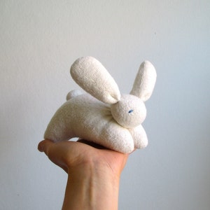 Organic Waldorf bunny, white bunny toy, soft bunny toy, waldorf rabbit, eco friendly bunny image 4