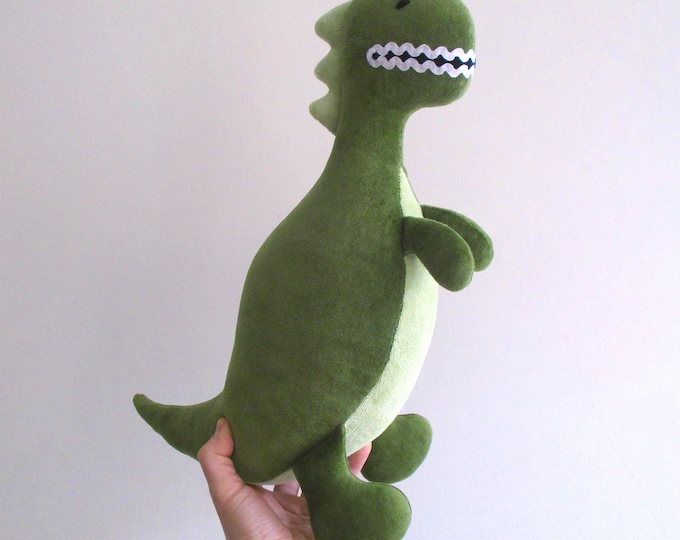 Organic dinosaur, stuffed dinosaur toy, T-rex stuffed toy, plush dinosaur, tyrannosaurus rex, green toy, plush dino, soft T-rex toy