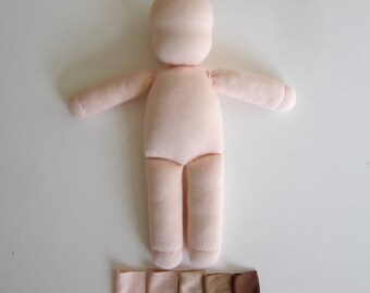 Organic Waldorf Doll Body, 12 inch Blank Doll, Color Grown Cotton