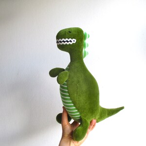 Organic dinosaur, stuffed dinosaur toy, T-rex stuffed toy, plush dinosaur, tyrannosaurus rex, green toy, plush dino, soft T-rex toy image 3
