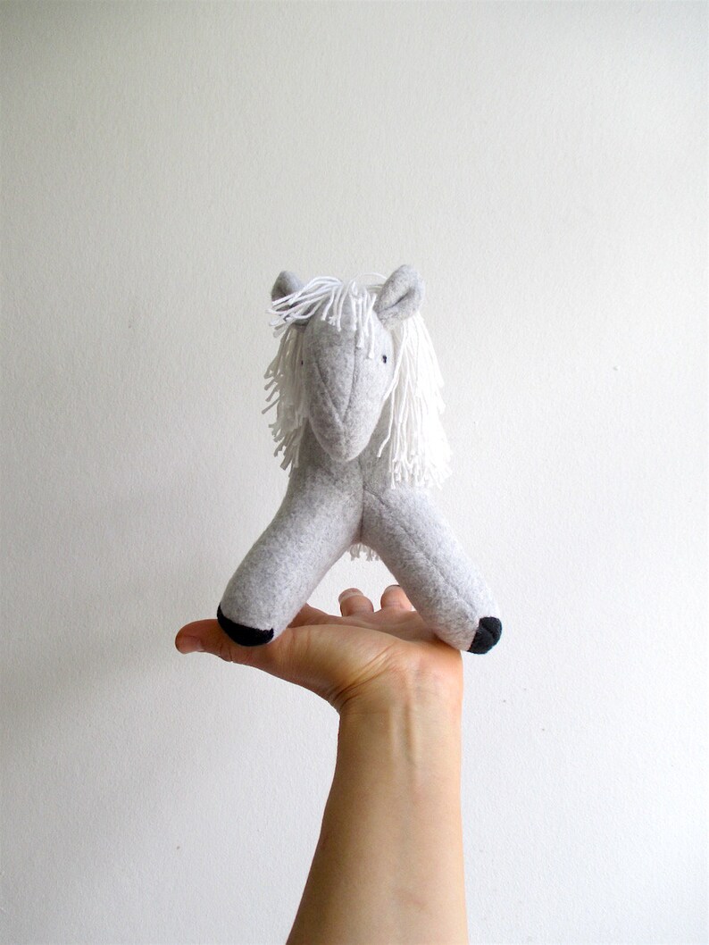 Organic Horse Toy Grey Horse Toy Gray Horse Toy Neutral Toy Etsy