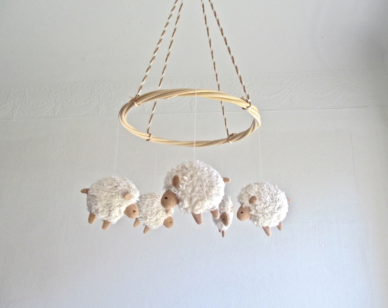 Sheep Nursery Mobile Lambs Baby Room Decor Farm New Etsy