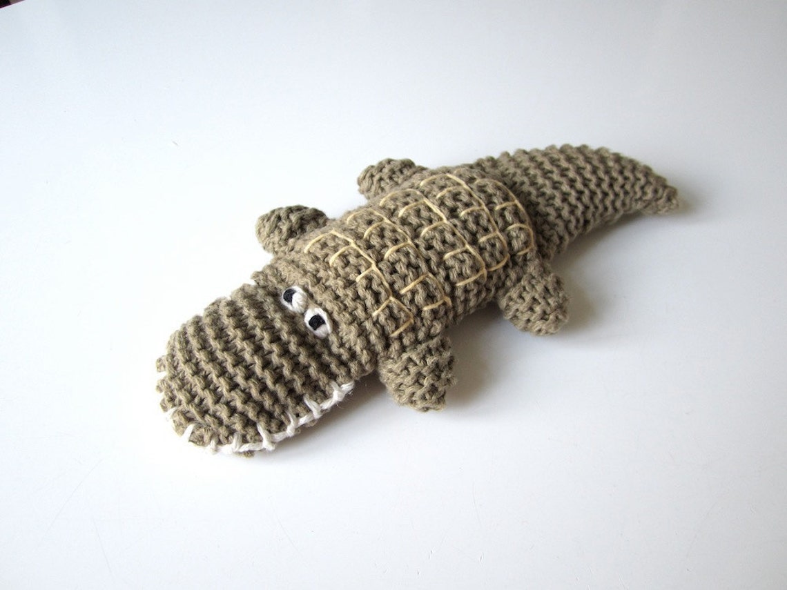 Crocodile Knitting Pattern PDF Knitted Crocodile Tutorial Etsy