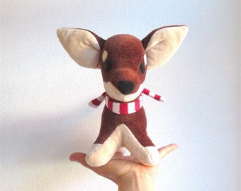 Organic Cotton Chihuahua Plush Toy, Handmade Stuffed Dog