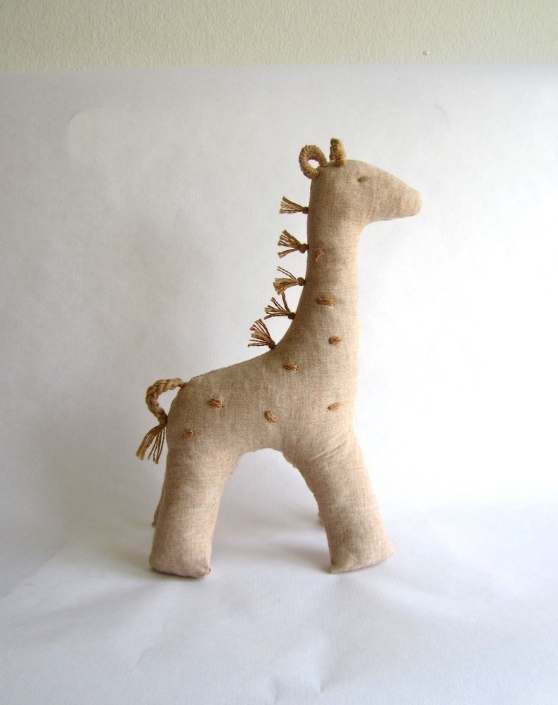 Organic giraffe toy, natural toy giraffe, baby toy giraffe, eco friendly giraffe, neutral toy, safari nursery, soft giraffe, can be vegan image 2