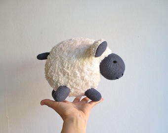 Organic sheep toy, lamb, organic, soft, animal, white, grey, plushie, baby, toddler, shower gift