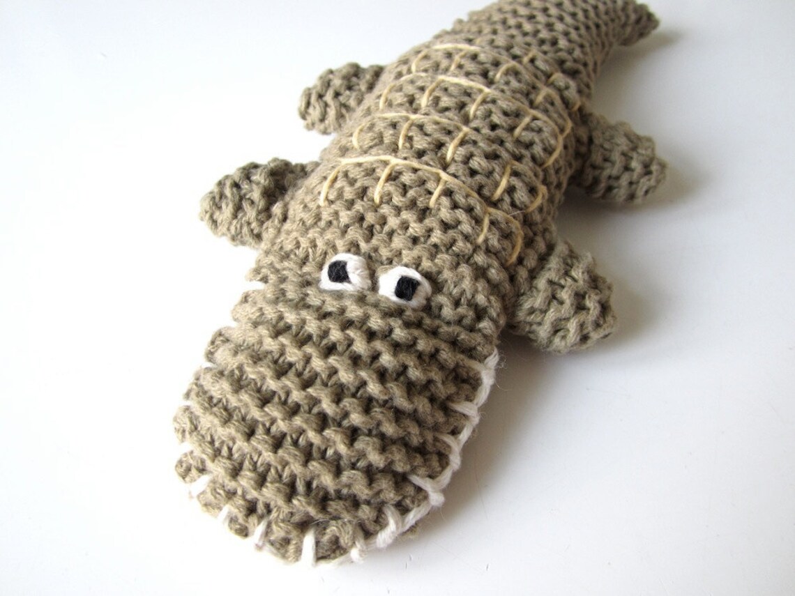 Crocodile Knitting Pattern PDF Knitted Crocodile Tutorial Etsy