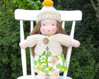 Handmade 12 Inch Waldorf Doll, Organic Cotton and Alpaca