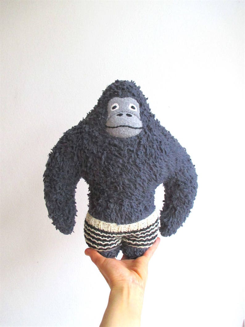 Gorilla Stuffed Toy Organic Gorilla Plush Gorilla Gray | Etsy