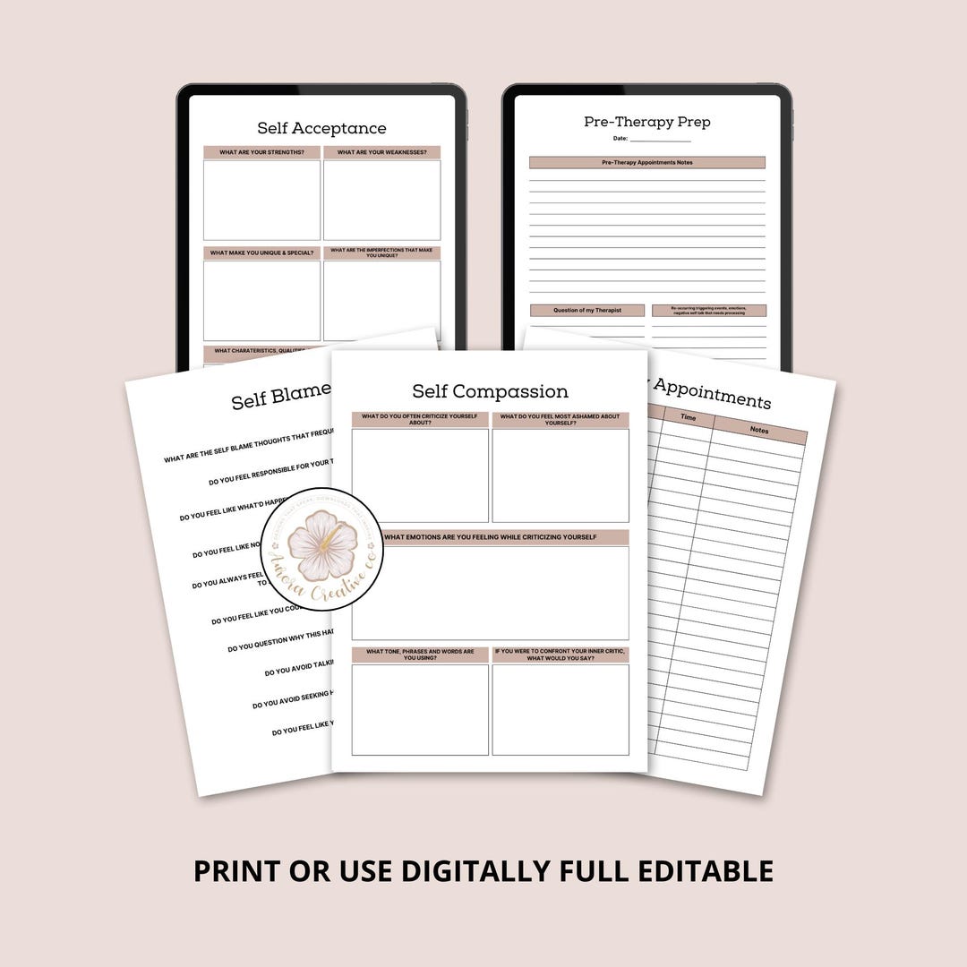 PTSD & Trauma Workbook | Healing Journal | Therapy Worksheets | Mental ...