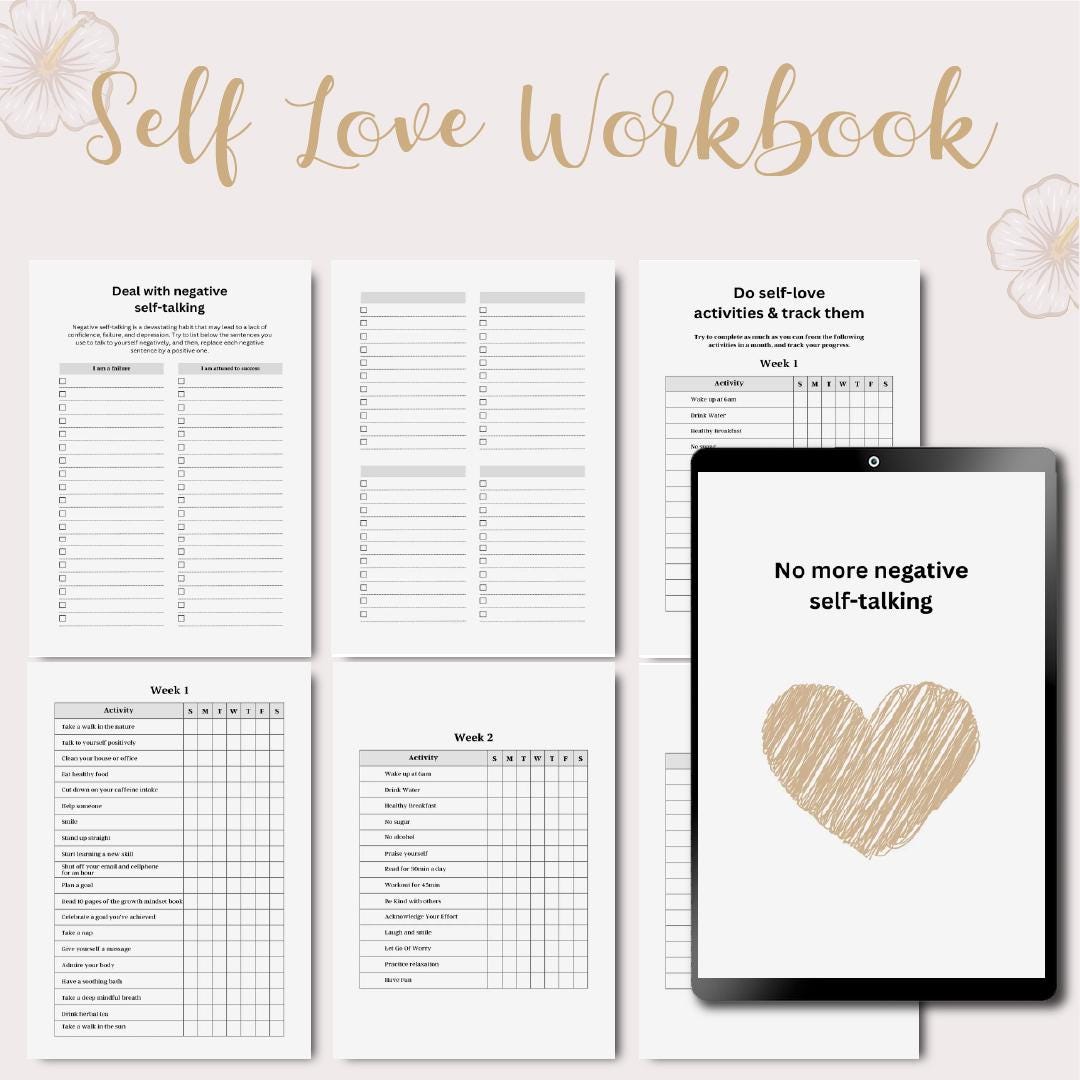 Self Love Workbook Digital Self-care Guide for Personal Growth ...