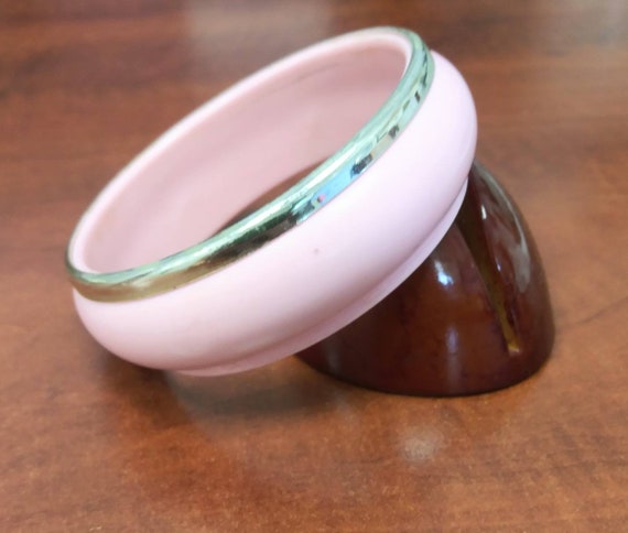 Bubblegum Pink Celluloid Bangle Cuff Bracelet - image 1