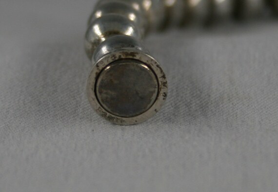 Vintage Milor 925 Silver Bead Magnetic Clasp Brac… - image 5