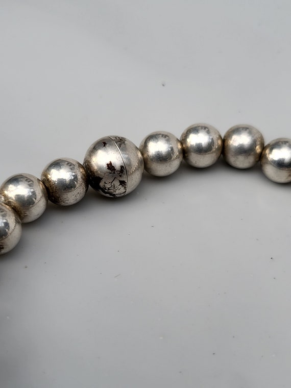 Vintage Milor 925 Silver Bead Magnetic Clasp Brac… - image 3