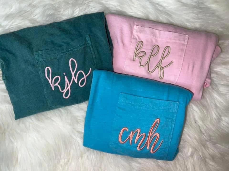 Comfort Colors Embroidered Pocket Tee