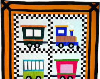 All Aboard - Train Baby Quilt - PDF Pattern