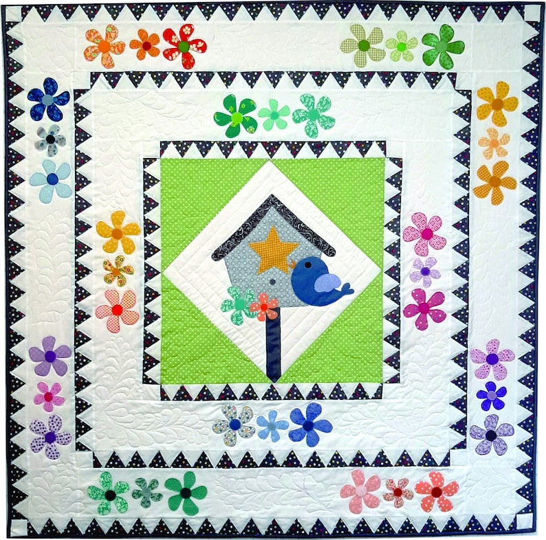 Tweet Tweet Sweet Quilt Pattern for Lap, Baby or Wall image 1