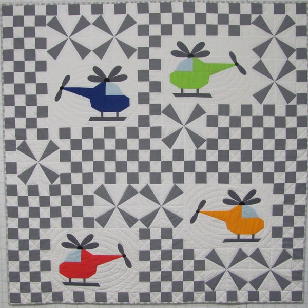 Helicopter Airplane Quilt Pattern - Whirly Birds