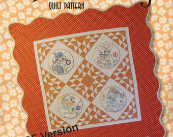 Adorable Retro Baby Quilt Pattern - PDF Version