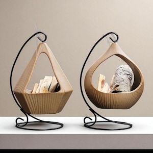 Ceramic Palo Santo Holder Hanger – Minimalist Modern Incense Burner for Smudging, Meditation & Home Decor
