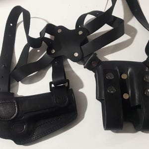 Taurus Black Leather Shoulder Holster with Magazine Pouch