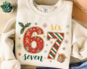 Funny 6 7 Meme Christmas Sweatshirt, Viral Holiday Sweater